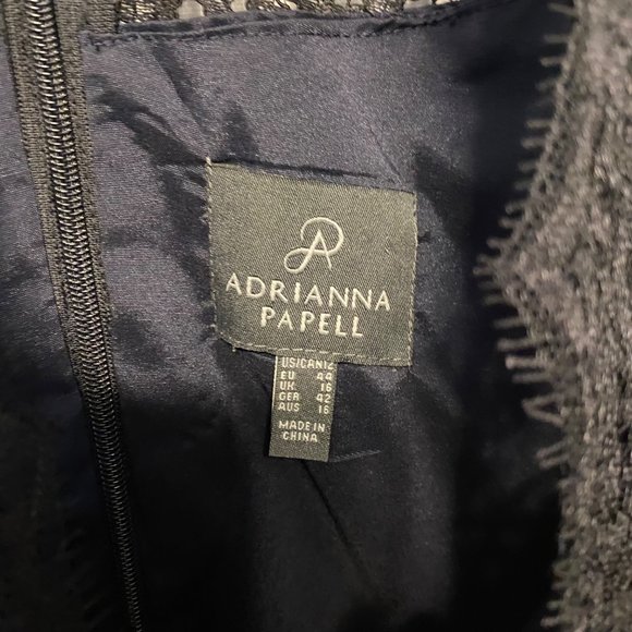 Adrianna Papell Black Lace Dress - Size 12 - Picture 9 of 11